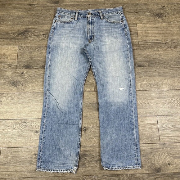 Vintage Polo Ralph Lauren Jeans Adult 34x30 Blue Light Wash Straight Leg - Picture 1 of 7